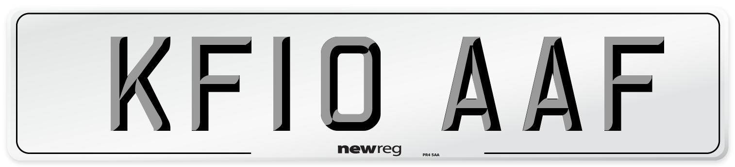 KF10 AAF Number Plate from New Reg